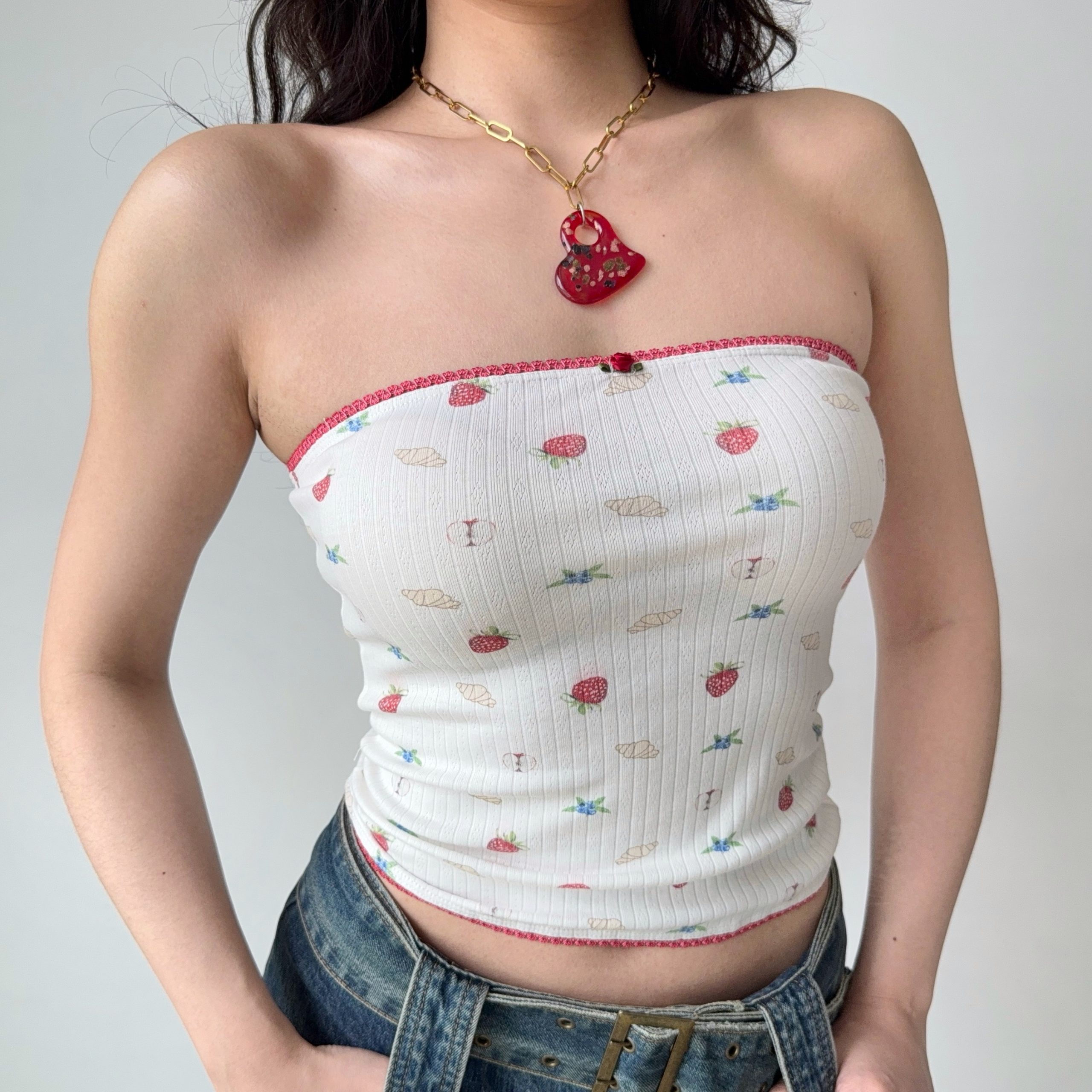 Sexy Strapless Printed Top for Women - Self-Made European American Style Summer Slim Fit Hot Girl Fashion Sexy Strapless Printed Top for Women - Self-Made European American Style Summer Slim Fit Hot Girl Fashion