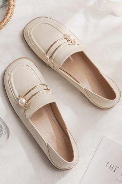 Sheepskin Flat Shoes for Women - 2025 Spring Autumn Evening Style - French Single Shoes for Skirts - Chic & Comfortable Fashion Footwear