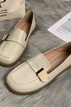 Sheepskin Flat Shoes for Women - 2025 Spring Autumn Evening Style - French Single Shoes for Skirts - Chic & Comfortable Fashion Footwear