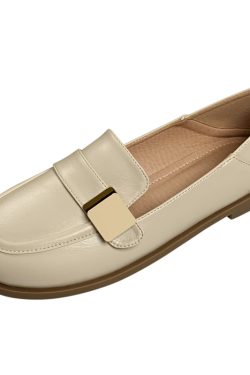 Sheepskin Flat Shoes for Women - 2025 Spring Autumn Evening Style - French Single Shoes for Skirts - Chic & Comfortable Fashion Footwear