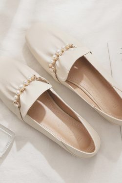 Sheepskin Gentle Evening Wind Style Skirt & Flat Fairy Shoes - Two-Way French Temperament for Spring & Autumn Fashion