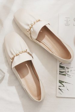 Sheepskin Gentle Evening Wind Style Skirt & Flat Fairy Shoes - Two-Way French Temperament for Spring & Autumn Fashion