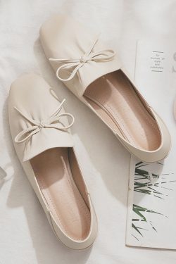 Sheepskin Gentle Evening Wind Style Skirt & Flat Fairy Shoes - Two-Way French Temperament for Spring & Autumn Fashion