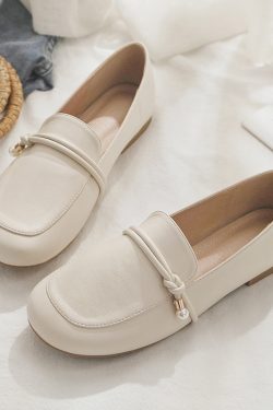 Sheepskin Gentle Evening Wind Style Skirt & Flat Fairy Shoes - Two-Way French Temperament for Spring & Autumn Fashion