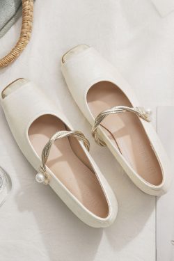 Sheepskin National Style Cheongsam Mary Jane Shoes for Women - Elegant Evening Flats, French-Inspired Design for Skirts