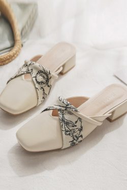 Sheepskin No-Heel Lazy Shoes for Women - French Style Round-Toe Half Slippers, Summer 2025 Outdoor Fashion Versatile Footwear