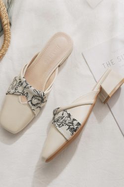 Sheepskin No-Heel Lazy Shoes for Women - French Style Round-Toe Half Slippers, Summer 2025 Outdoor Fashion Versatile Footwear