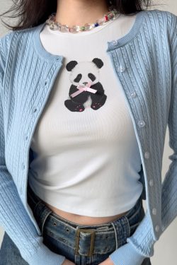 Short Knitted Cardigan Sweater for Women in American College Style - Soft Flattering Twist Design