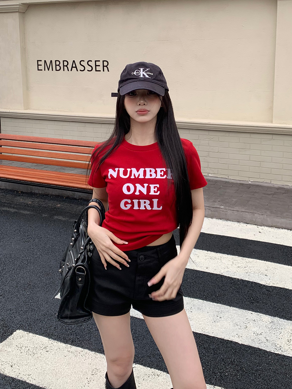 Sister Letter Print Short Sleeve T-Shirt for Women - 2025 Spring Slim Fit Casual Top in Trendy Y2K Style Sister Letter Print Short Sleeve T-Shirt for Women - 2025 Spring Slim Fit Casual Top in Trendy Y2K Style