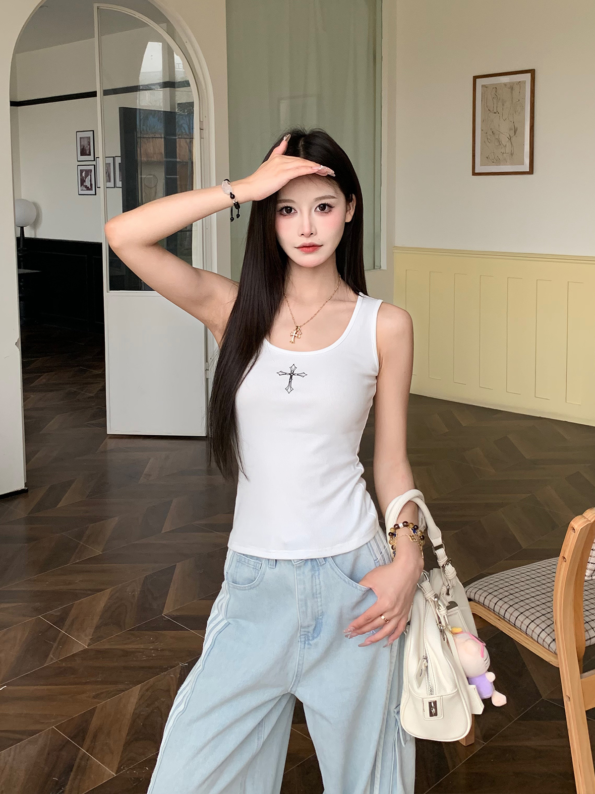 Slim Fit Cross Strap Tank Top for Women - American Style Sleeveless Sports Top - Summer Essential for Active Wear Slim Fit Cross Strap Tank Top for Women - American Style Sleeveless Sports Top - Summer Essential for Active Wear