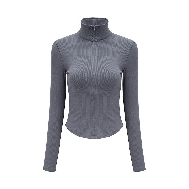 Slim Fit Long Sleeve Polo T-Shirt for Women - Half-Open Collar, Sexy Base Layer, European & American Style, Y2K Fashion Outerwear Slim Fit Long Sleeve Polo T-Shirt for Women - Half-Open Collar, Sexy Base Layer, European & American Style, Y2K Fashion Outerwear