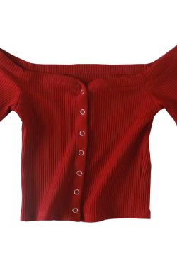 Slim Fit One-Shoulder Ribbed Crop Top T-Shirt for Women - European American Style, Short Sleeve, High Waist, Stretchy Fashion Top