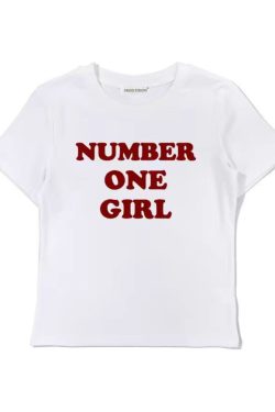 Slim-Fit Shoulder-Structured Round Neck Short Sleeve T-Shirt for Women - Park Chaeyoung's "Number One Girl" Inspired Design