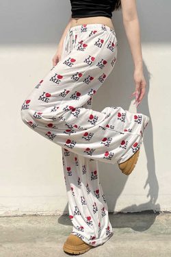 Slimming High Elastic Printed Wide-Leg Pants - Casual Versatile Floor-Length Trousers for Comfortable Lazy Style
