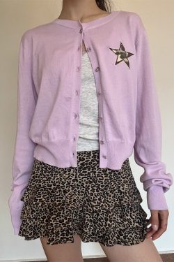 Solid Color Star Embroidery Short Cardigan - Versatile Sun Protection Layer for Spring - Trendy Lazy Style
