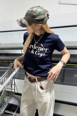 Spicy Girl Embroidered Short-Sleeve T-Shirt for Women - American Style Round Neck High Street Summer Trend Top