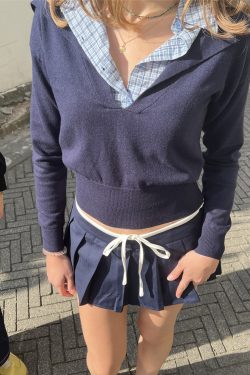 Spliced American Style Casual Set for Women - Low Waist Leggings & Top - Spring 2025 College Style Outfit