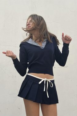 Spliced American Style Casual Set for Women - Low Waist Leggings & Top - Spring 2025 College Style Outfit