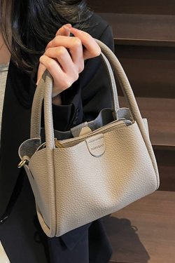 Spring 2025 High-End Versatile Tote Bucket Bag - Simple Casual Shoulder & Crossbody Bag for Work and Everyday Use