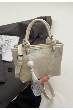 Spring 2025 National Style Handheld Water Bucket Bag - Embroidered Versatile Shoulder & Crossbody Bag
