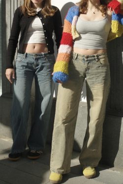 Spring American Vintage Distressed Wasteland Mud-Washed Low-Rise Loose Slim Straight Leg Jeans for Women - 90s Y2K Style