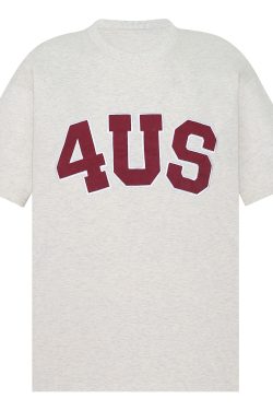 Spring Summer Patch Embroidered Suede Logo Loose Basic Couple T-Shirt - Trendy Short Sleeve Top for Casual Style