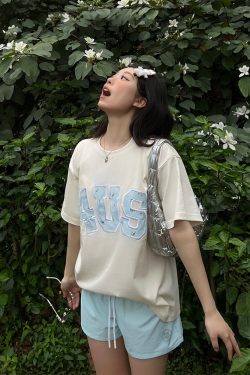 Spring Summer Patchwork Embroidered Floral Couple Loose Fit T-Shirt - Trendy National Style Short Sleeve Top