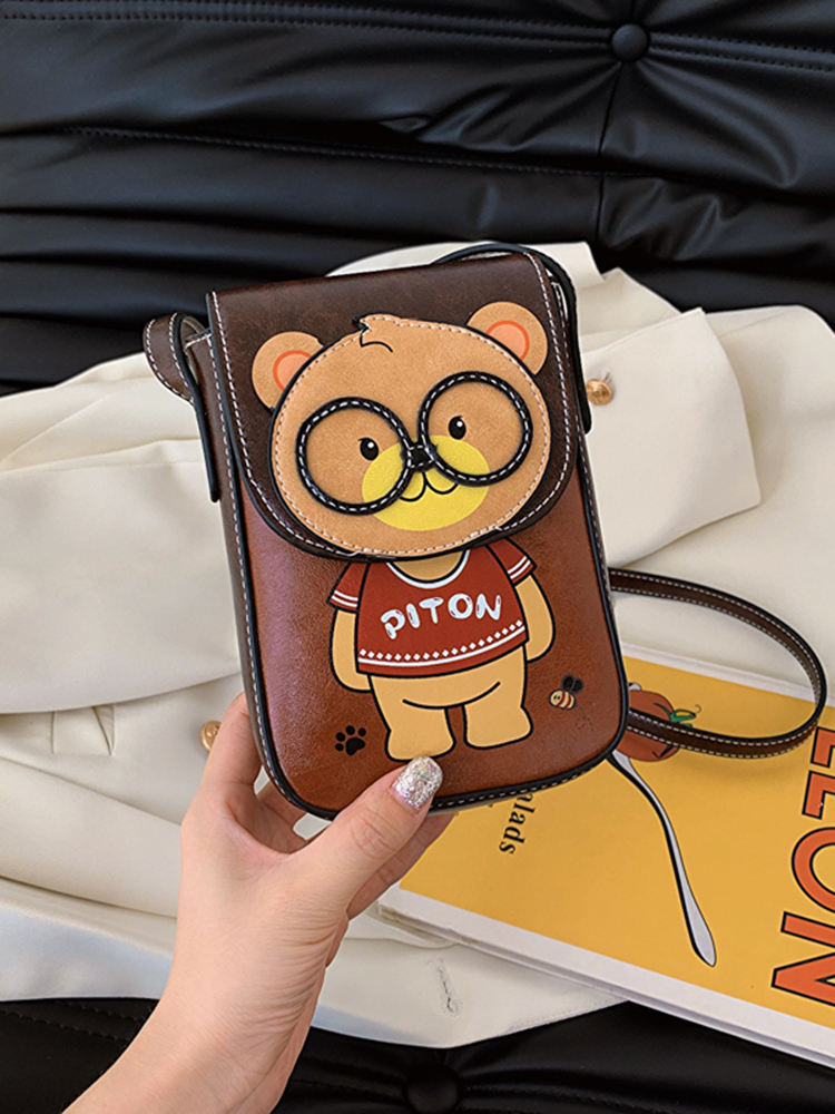 Stylish Cartoon Bear Shoulder Crossbody Bag for Women, 2025 Trendy Small Square Phone Bag, Cute Fashion Accessory Stylish Cartoon Bear Shoulder Crossbody Bag for Women, 2025 Trendy Small Square Phone Bag, Cute Fashion Accessory