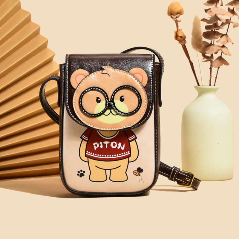 Stylish Cartoon Bear Shoulder Crossbody Bag for Women, 2025 Trendy Small Square Phone Bag, Cute Fashion Accessory Stylish Cartoon Bear Shoulder Crossbody Bag for Women, 2025 Trendy Small Square Phone Bag, Cute Fashion Accessory