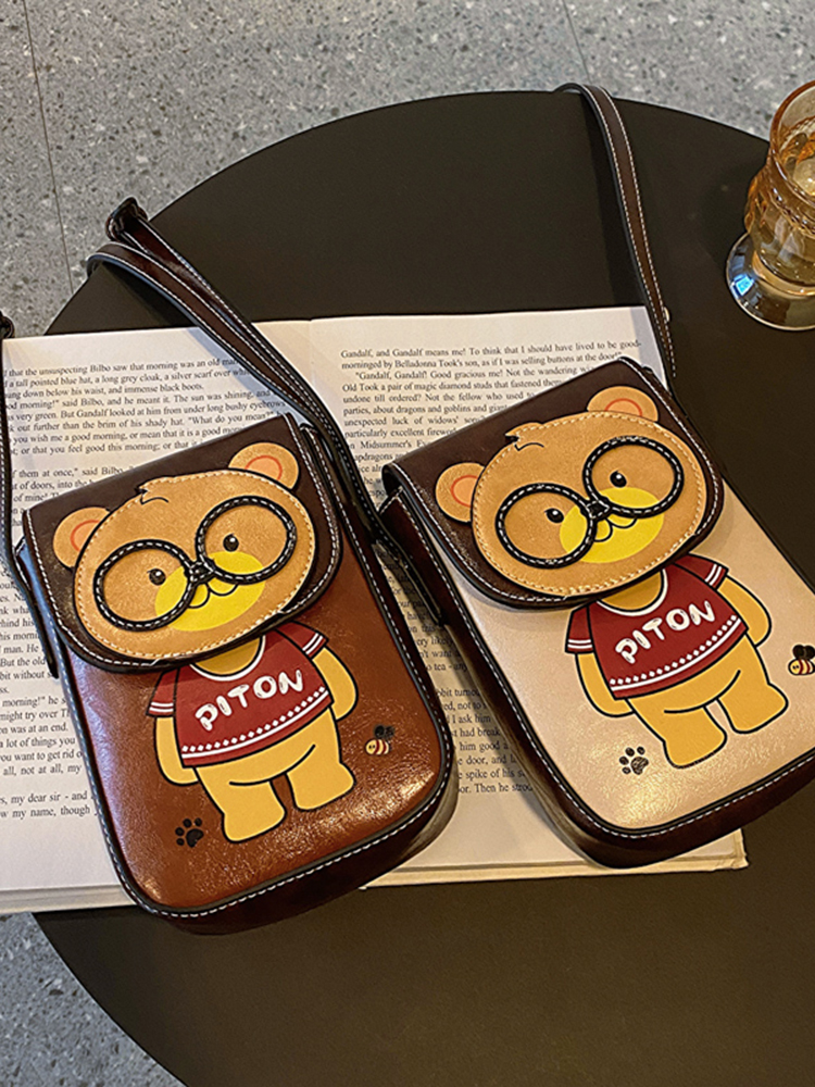 Stylish Cartoon Bear Shoulder Crossbody Bag for Women, 2025 Trendy Small Square Phone Bag, Cute Fashion Accessory Stylish Cartoon Bear Shoulder Crossbody Bag for Women, 2025 Trendy Small Square Phone Bag, Cute Fashion Accessory