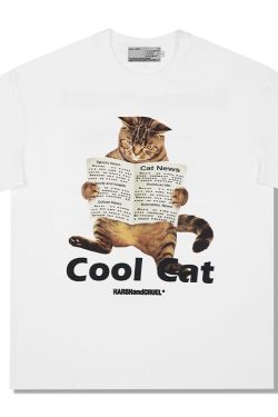 Stylish Cool 'Little Raccoon' Graphic T-shirt - Pure Cotton Short Sleeve - Trendy Casual Wear