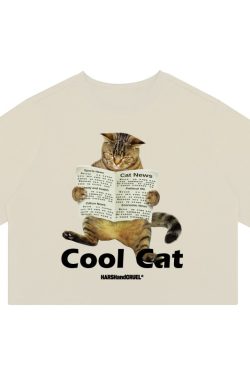 Stylish Cool 'Little Raccoon' Graphic T-shirt - Pure Cotton Short Sleeve - Trendy Casual Wear