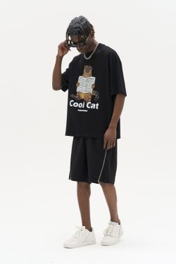 Stylish Cool 'Little Raccoon' Graphic T-shirt - Pure Cotton Short Sleeve - Trendy Casual Wear