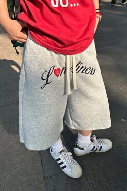 Summer American Vintage Camouflage Loose Wide-Leg Three-Quarter Pants with Letter Embroidery for Men and Women