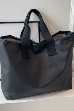 Summer Candy Color Nylon Tote Bag for Women - Large Capacity Versatile Shoulder Bag for Short Trips and Commuting