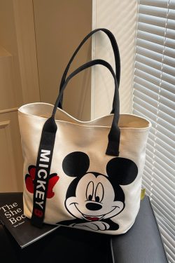 Summer Cartoon Canvas Tote Bag for Women - Large Capacity Commuting & Student Bag - Versatile Fashionable Everyday Carry