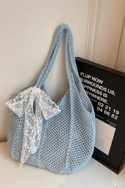 Summer Cotton Woven Beach Tote Bag for Women - Hollow Design, Large Capacity, Perfect for Vacation and Commuting