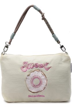 Summer Embroidered Sweet Donut Nylon Crossbody Bag for Women - 2025 Zipper Shoulder Phone Bag