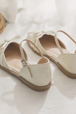 Summer French Open-Toe Sheepskin Sandals for Women - Fairy Style Hollow Single Shoes, New Model 2025