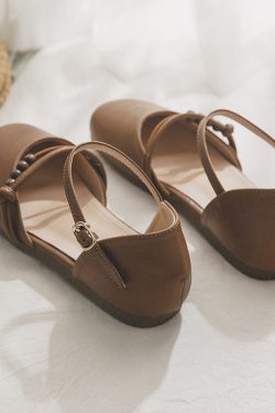 Summer French Sheepskin Sandals for Women - Fairy Style Single Shoes for Skirts - New Model 2025