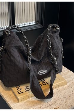 Summer Pleated Canvas Bag for Women - Large Capacity Commuter Dumpling Crossbody Bag, Niche INS Korean Style Versatile Tote