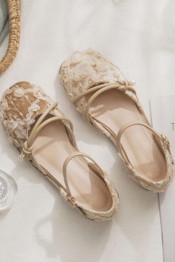 Summer Retro Sheepskin Flat Fairy-Style Open-Toe Sandals for Women - Hollow Design Perfect for Skirts