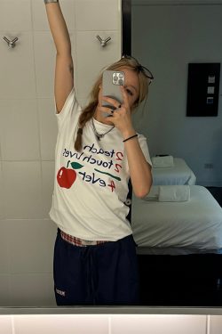 Summer Round Neck Short Sleeve T-Shirt for Women - Casual Trendy American Style Top