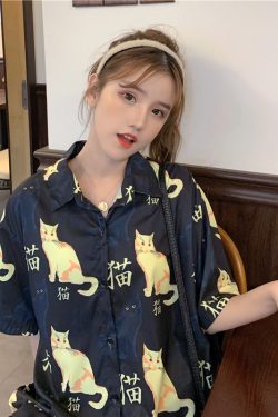 Summer Short Sleeve Shirt for Women - Trendy Hong Kong Style Loose Top, Versatile Beach Wear for Students