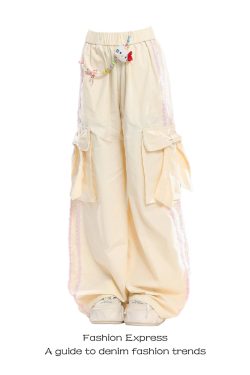 Summer Side Bow Pants for Women - Trendy Loose Draping Floor-Length Casual Sports Pants with Pockets