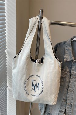 Summer Striped Canvas Tote Bag for Women - Large Capacity Double-Sided Shoulder Commuter Bag - Versatile Fashion Accessory