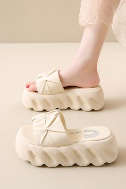 Summer Women's Fairy Style Beach Sandals with Thick Sole, One-Strap Slippers for Skirts - Trendy 2025 Outdoor Footwear