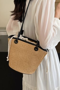 Summer Woven Straw Bag for Women, Handheld Casual Beach Shoulder Bag, Versatile 2025 Fashion Accessory