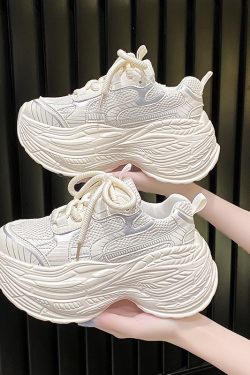 Thick-Soled Dad Shoes for Women - Summer Height-Increasing Mesh Casual Sneakers, Breathable Sports Shoes for Petite Figures, 2024