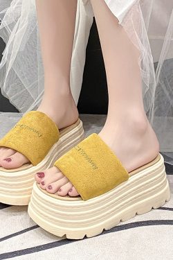 Thick-Soled Summer Sandals for Women - 2025 Fairy Style, Height-Increasing 8cm, Trendy Slippers for Skirts and Dresses